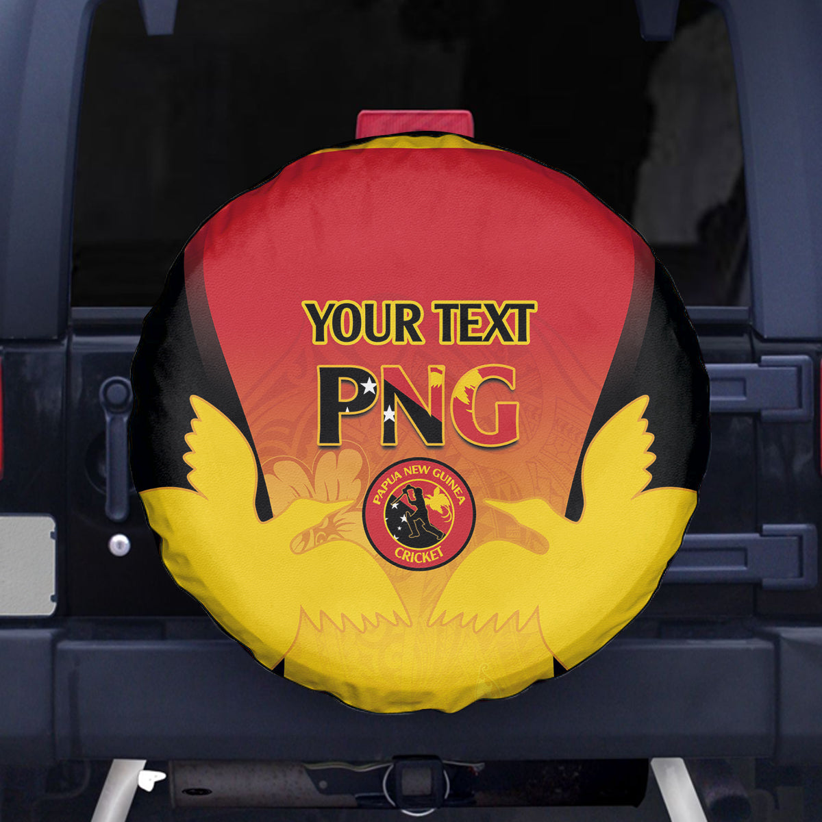 Custom Papua New Guinea Cricket Spare Tire Cover 2024 Go PNG LT14 - Polynesian Pride