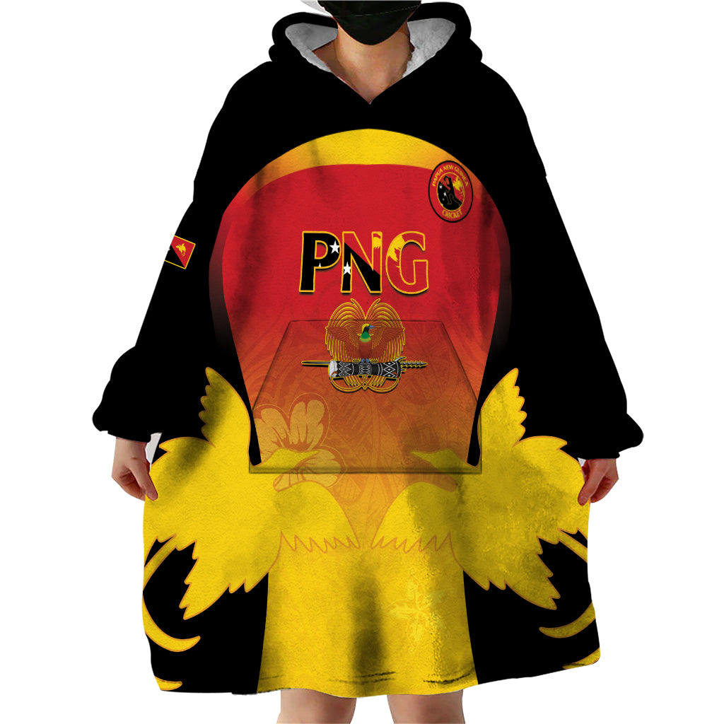 Custom Papua New Guinea Cricket Wearable Blanket Hoodie 2024 Go PNG LT14 - Polynesian Pride