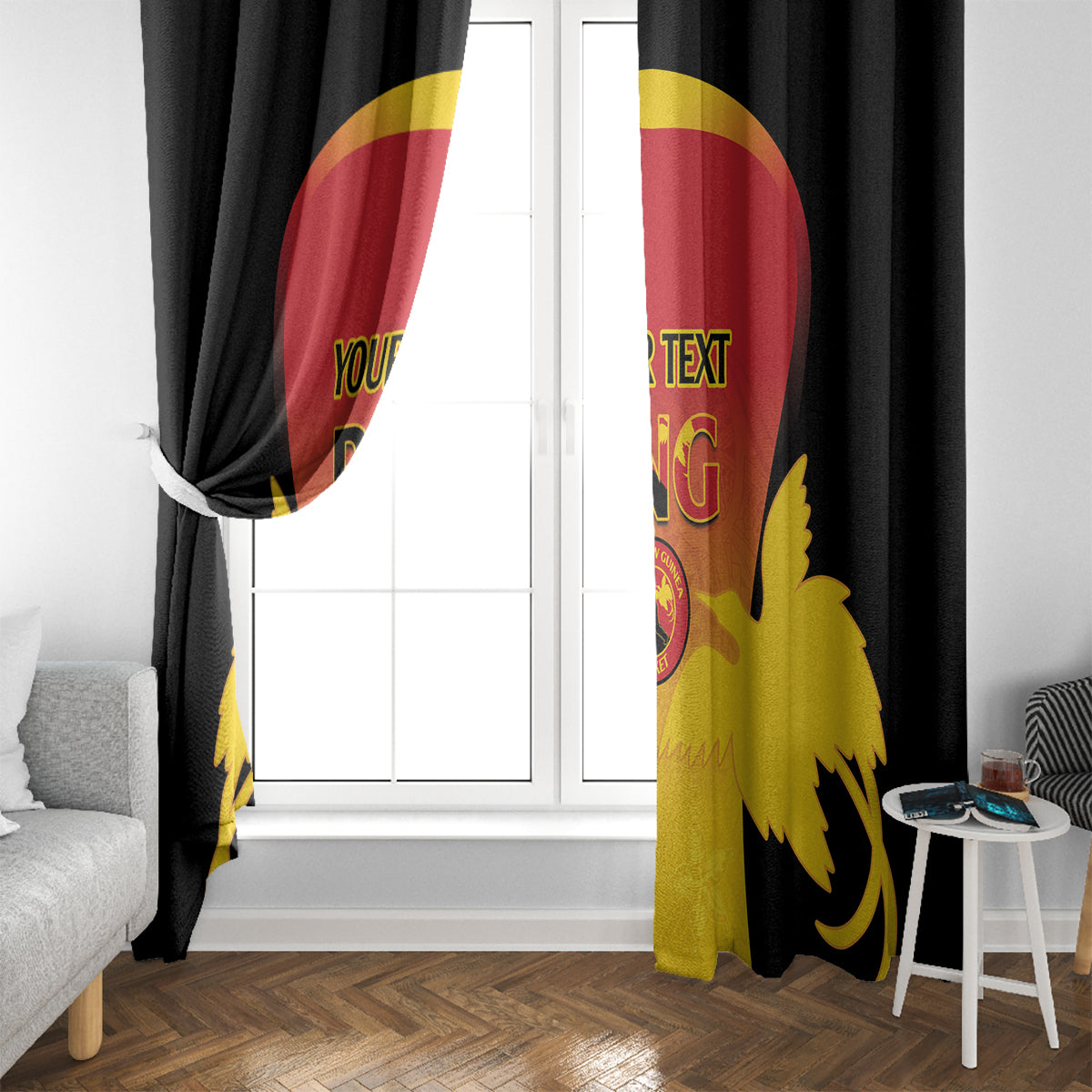 Custom Papua New Guinea Cricket Window Curtain 2024 Go PNG LT14 - Polynesian Pride