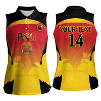 Custom Papua New Guinea Cricket Women Sleeveless Polo Shirt 2024 Go PNG