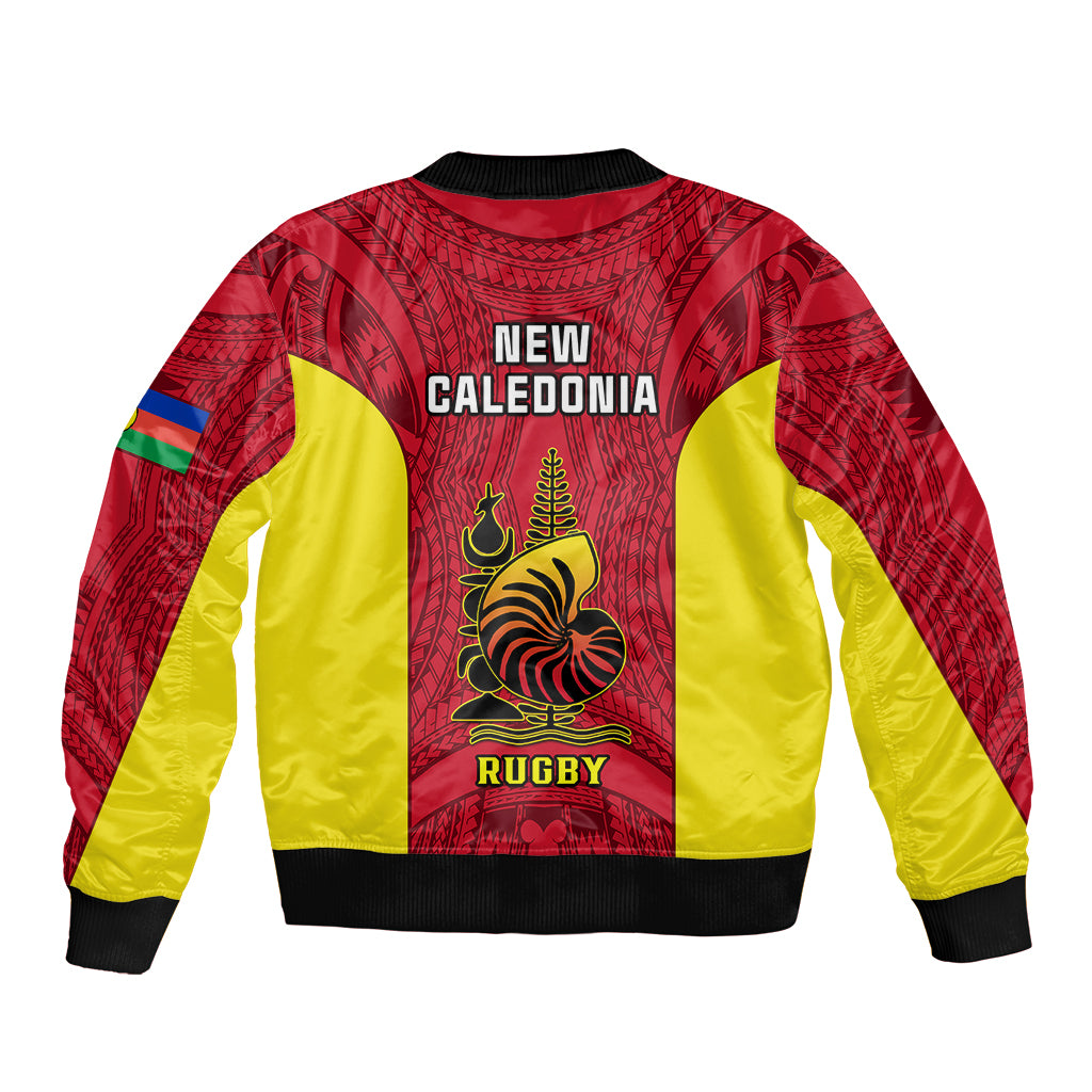New Caledonia Rugby Bomber Jacket Coat Of Arms Mix Polynesian Pattern LT14 - Polynesian Pride