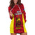 New Caledonia Rugby Hoodie Dress Coat Of Arms Mix Polynesian Pattern LT14 Red - Polynesian Pride