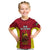 New Caledonia Rugby Kid T Shirt Coat Of Arms Mix Polynesian Pattern LT14 Red - Polynesian Pride