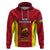 Custom New Caledonia Rugby Hoodie Coat of Arms Mix Polynesian Pattern LT14 Pullover Hoodie Red - Polynesian Pride