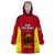 Personalised New Caledonia Rugby Wearable Blanket Hoodie Coat Of Arms Mix Polynesian Pattern LT14 One Size Red - Polynesian Pride