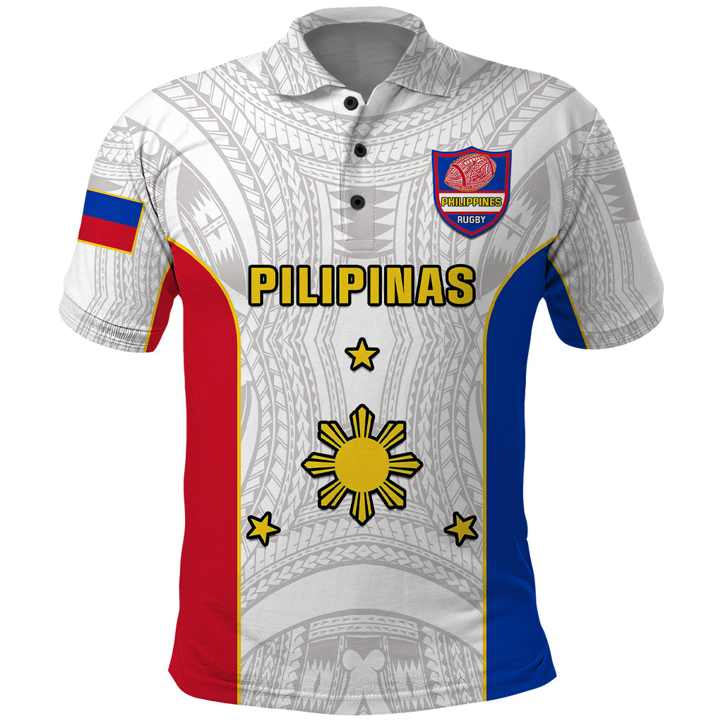 Philippines Rugby Polo Shirt Pacific Pilipinas Go Tamaraws LT14 White - Polynesian Pride