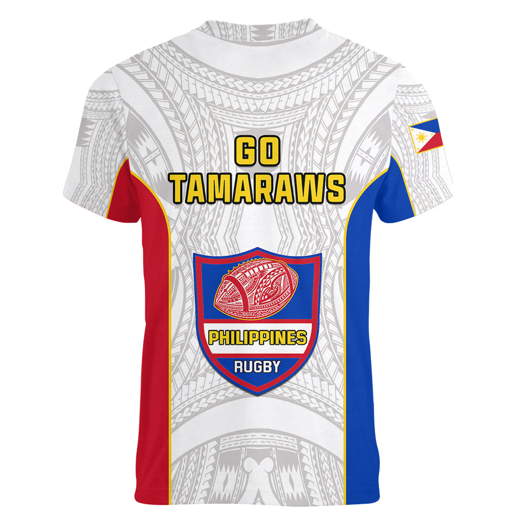 Philippines Rugby Women V Neck T Shirt Pacific Pilipinas Go Tamaraws LT14 - Polynesian Pride