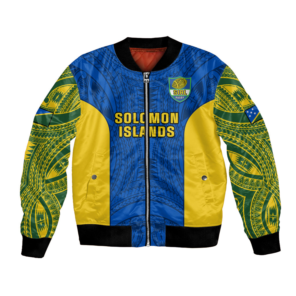 Solomon Islands Rugby Bomber Jacket Pacific Go Solies LT14 Unisex Blue - Polynesian Pride