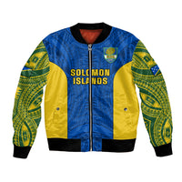 Solomon Islands Rugby Bomber Jacket Pacific Go Solies LT14 Unisex Blue - Polynesian Pride