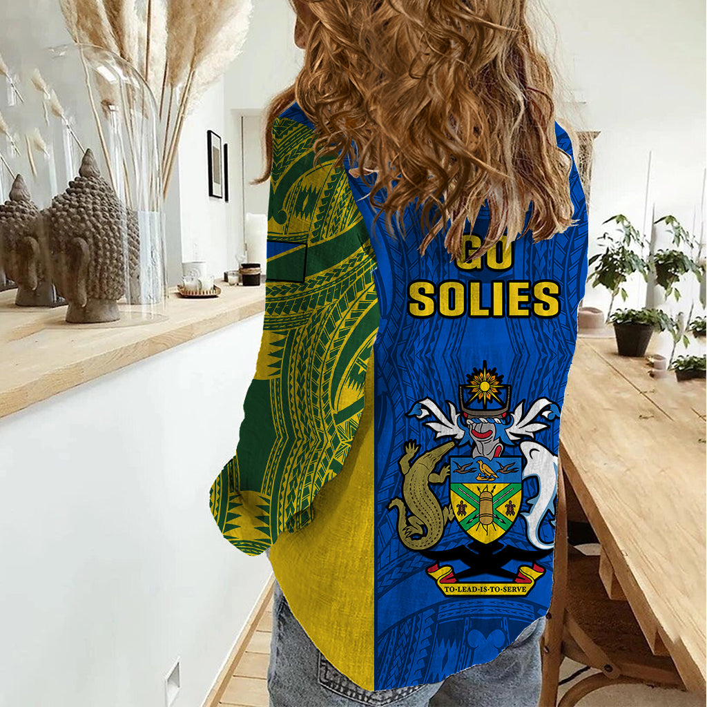 Solomon Islands Rugby Women Casual Shirt Pacific Go Solies LT14 - Polynesian Pride