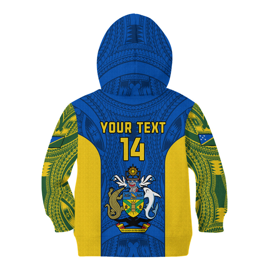 Personalised Solomon Islands Rugby Kid Hoodie Pacific Go Solies LT14 - Polynesian Pride