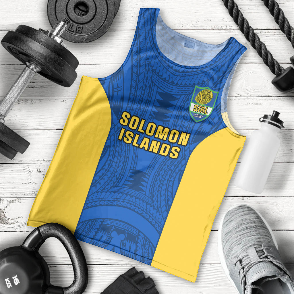 Personalised Solomon Islands Rugby Men Tank Top Pacific Go Solies LT14 Blue - Polynesian Pride