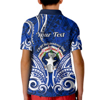 Personalised Independence Day CNMI Kid Polo Shirt Northern Mariana Islands Tribal Tattoo Pattern LT14 - Polynesian Pride