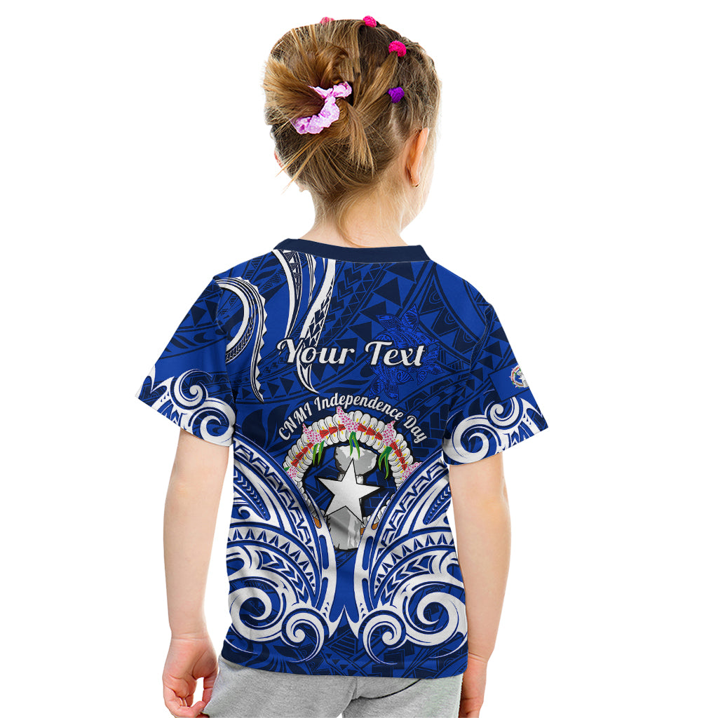 Personalised Independence Day CNMI Kid T Shirt Northern Mariana Islands Tribal Tattoo Pattern LT14 - Polynesian Pride