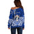 Personalised Independence Day CNMI Off Shoulder Sweater Northern Mariana Islands Tribal Tattoo Pattern LT14 - Polynesian Pride