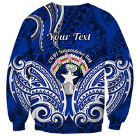 Personalised Independence Day CNMI Sweatshirt Northern Mariana Islands Tribal Tattoo Pattern LT14 - Polynesian Pride