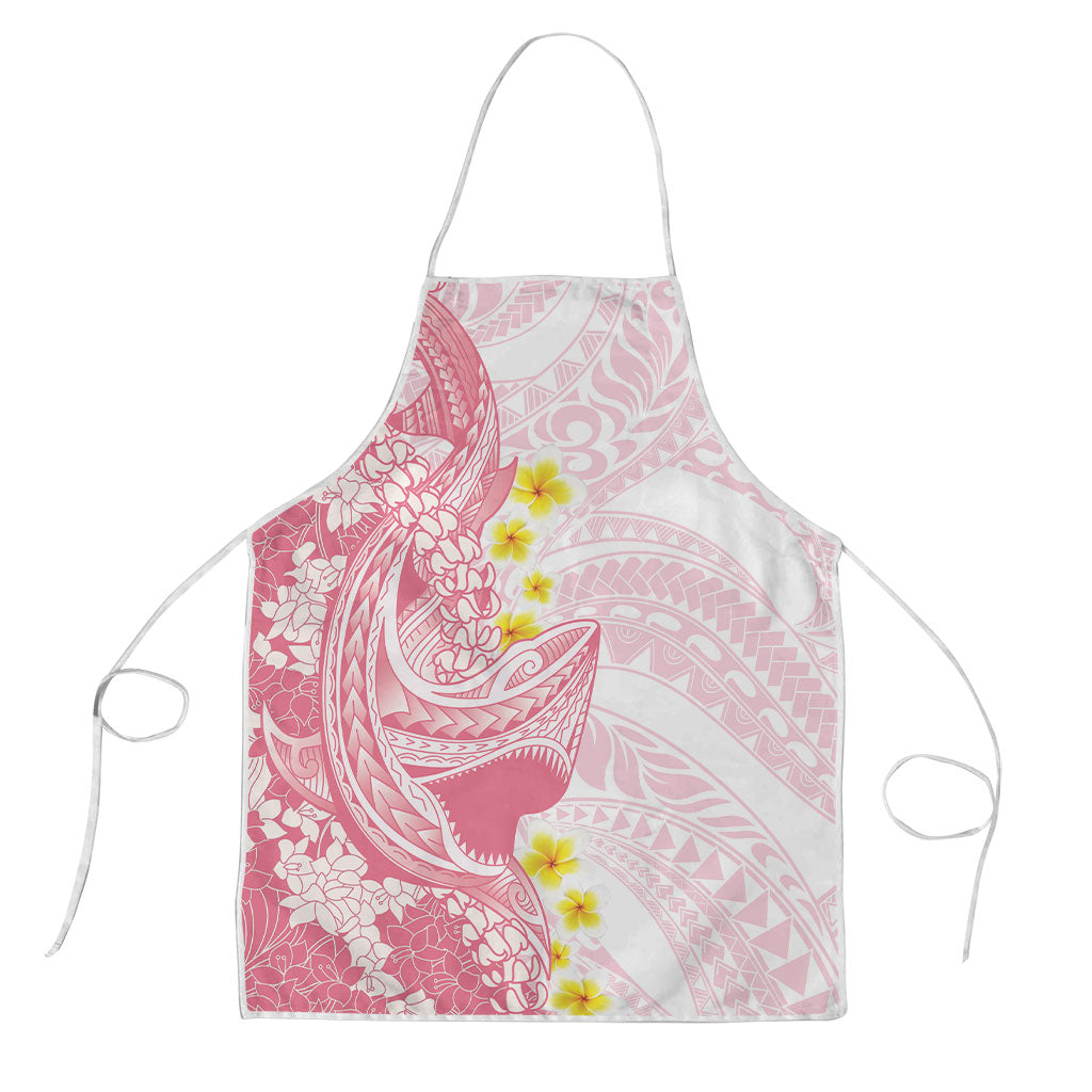 Pink Hawaii Shark Tattoo Apron Puakenikeni Lei Plumeria Polynesian Pattern