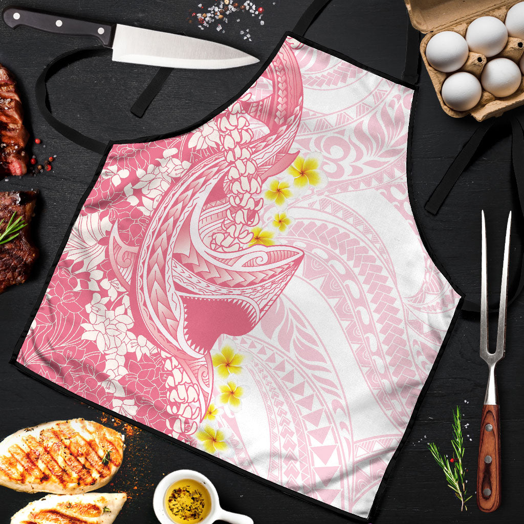 Pink Hawaii Shark Tattoo Apron Puakenikeni Lei Plumeria Polynesian Pattern LT14 Pink - Polynesian Pride