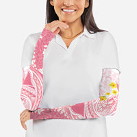 Pink Hawaii Shark Tattoo Arm Sleeves Puakenikeni Lei Plumeria Polynesian Pattern LT14 - Polynesian Pride