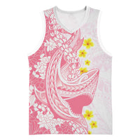 Pink Hawaii Shark Tattoo Basketball Jersey Puakenikeni Lei Plumeria Polynesian Pattern LT14 Unisex Pink - Polynesian Pride