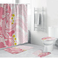 Pink Hawaii Shark Tattoo Bathroom Set Puakenikeni Lei Plumeria Polynesian Pattern LT14 Bathroom Set (4 pcs) Pink - Polynesian Pride