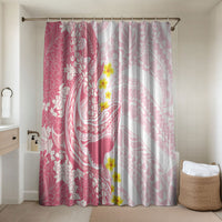 Pink Hawaii Shark Tattoo Bathroom Set Puakenikeni Lei Plumeria Polynesian Pattern LT14 Shower Curtain Only Pink - Polynesian Pride