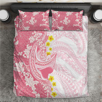 Pink Hawaii Shark Tattoo Bedding Set Puakenikeni Lei Plumeria Polynesian Pattern LT14 Pink - Polynesian Pride