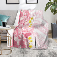 Pink Hawaii Shark Tattoo Blanket Puakenikeni Lei Plumeria Polynesian Pattern LT14 - Polynesian Pride