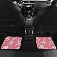 Pink Hawaii Shark Tattoo Car Mats Puakenikeni Lei Plumeria Polynesian Pattern LT14 Set 2pcs - Back Pink - Polynesian Pride