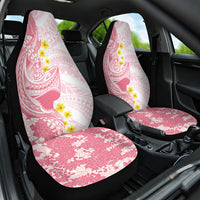 Pink Hawaii Shark Tattoo Car Seat Cover Puakenikeni Lei Plumeria Polynesian Pattern