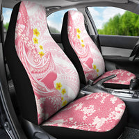 Pink Hawaii Shark Tattoo Car Seat Cover Puakenikeni Lei Plumeria Polynesian Pattern