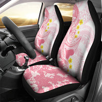 Pink Hawaii Shark Tattoo Car Seat Cover Puakenikeni Lei Plumeria Polynesian Pattern