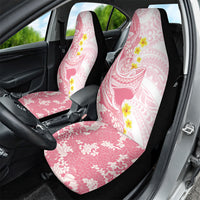 Pink Hawaii Shark Tattoo Car Seat Cover Puakenikeni Lei Plumeria Polynesian Pattern