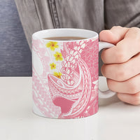 Pink Hawaii Shark Tattoo Ceramic Mug Puakenikeni Lei Plumeria Polynesian Pattern LT14 - Polynesian Pride