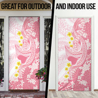 Pink Hawaii Shark Tattoo Door Cover Puakenikeni Lei Plumeria Polynesian Pattern LT14 - Polynesian Pride