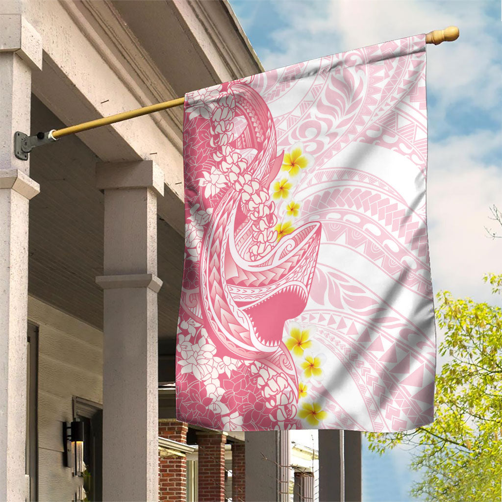Pink Hawaii Shark Tattoo Garden Flag Puakenikeni Lei Plumeria Polynesian Pattern