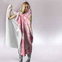 Pink Hawaii Shark Tattoo Hooded Blanket Puakenikeni Lei Plumeria Polynesian Pattern LT14 - Polynesian Pride