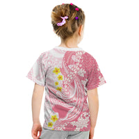 Pink Hawaii Shark Tattoo Kid T Shirt Puakenikeni Lei Plumeria Polynesian Pattern LT14 - Polynesian Pride