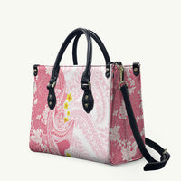 Pink Hawaii Shark Tattoo Leather Bag Puakenikeni Lei Plumeria Polynesian Pattern