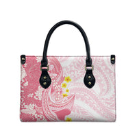 Pink Hawaii Shark Tattoo Leather Bag Puakenikeni Lei Plumeria Polynesian Pattern