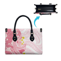 Pink Hawaii Shark Tattoo Leather Bag Puakenikeni Lei Plumeria Polynesian Pattern