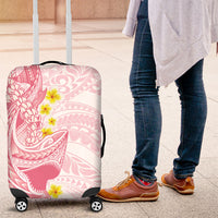 Pink Hawaii Shark Tattoo Luggage Cover Puakenikeni Lei Plumeria Polynesian Pattern