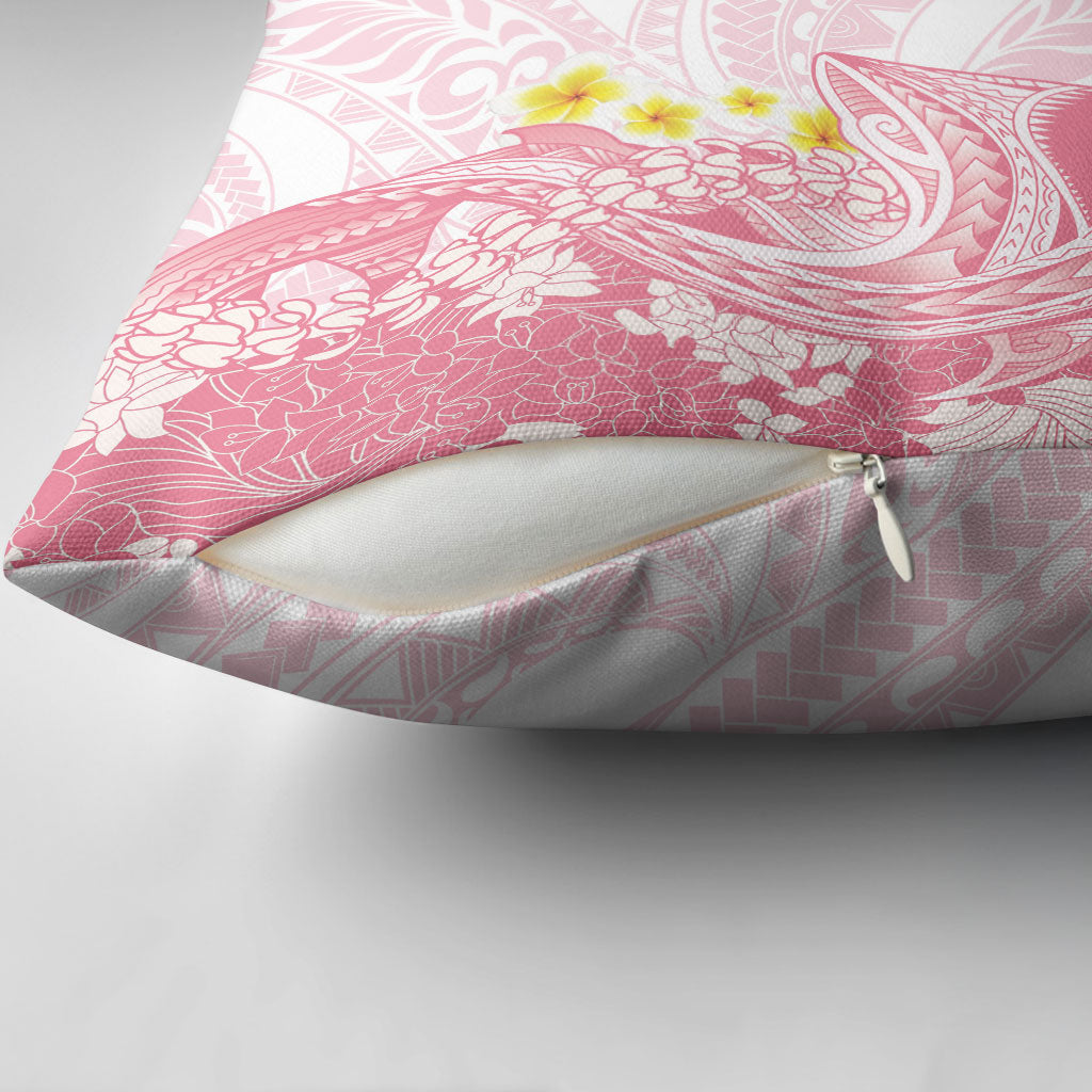 Pink Hawaii Shark Tattoo Pillow Cover Puakenikeni Lei Plumeria Polynesian Pattern LT14 - Polynesian Pride