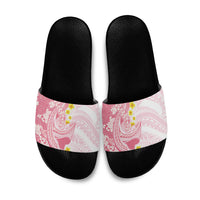 Pink Hawaii Shark Tattoo Slide Sandals Puakenikeni Lei Plumeria Polynesian Pattern LT14 Pink - Polynesian Pride