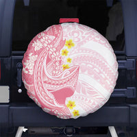 Pink Hawaii Shark Tattoo Spare Tire Cover Puakenikeni Lei Plumeria Polynesian Pattern LT14 No hole Pink - Polynesian Pride