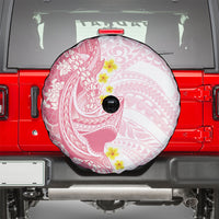 Pink Hawaii Shark Tattoo Spare Tire Cover Puakenikeni Lei Plumeria Polynesian Pattern LT14 - Polynesian Pride