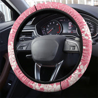 Pink Hawaii Shark Tattoo Steering Wheel Cover Puakenikeni Lei Plumeria Polynesian Pattern LT14 - Polynesian Pride