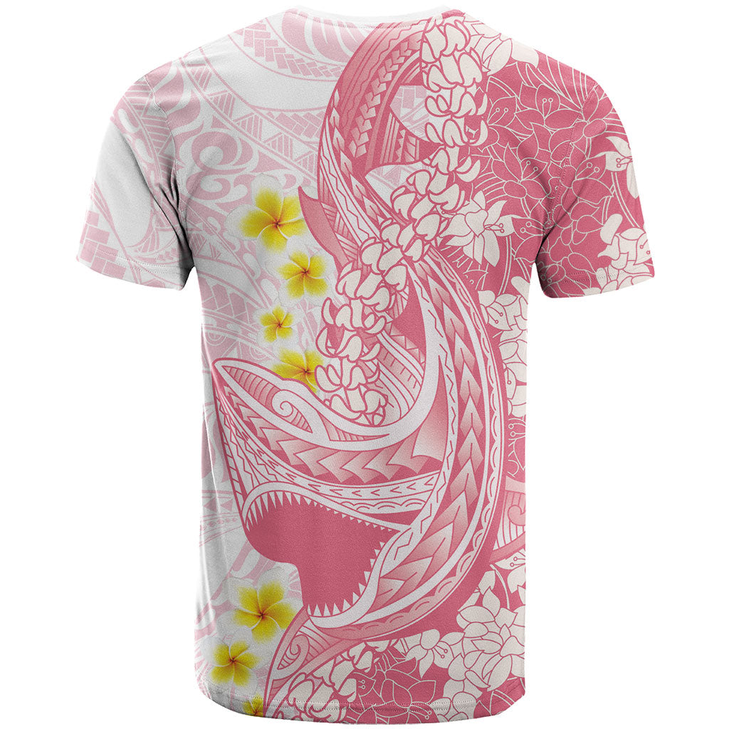 Pink Hawaii Shark Tattoo T Shirt Puakenikeni Lei Plumeria Polynesian Pattern LT14 - Polynesian Pride