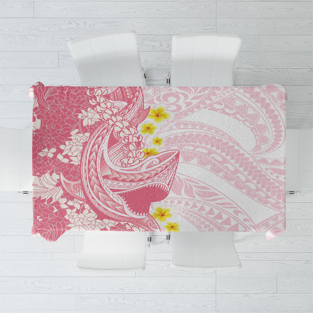 Pink Hawaii Shark Tattoo Tablecloth Puakenikeni Lei Plumeria Polynesian Pattern LT14 Pink - Polynesian Pride