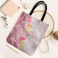 Pink Hawaii Shark Tattoo Tote Bag Puakenikeni Lei Plumeria Polynesian Pattern